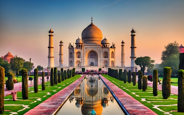 Ein faszinierendes Foto des berühmten historischen Taj Mahal in Agra, Indien