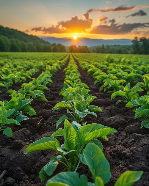 Foto ein feld mit bio-morotzen - tapeten