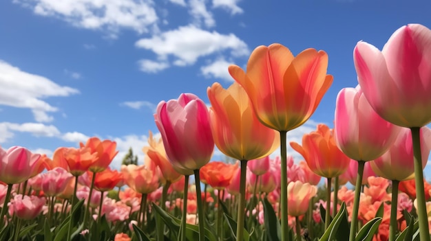 Ein Feld mit rosa Blumen