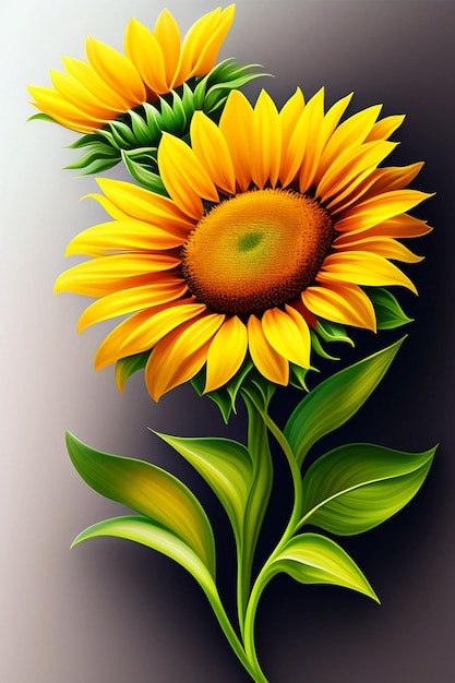 Ein Feld von Sonnenblumen in hoher Qualität Vektor-Illustration Thanksgiving Day Sonnenblume 3d