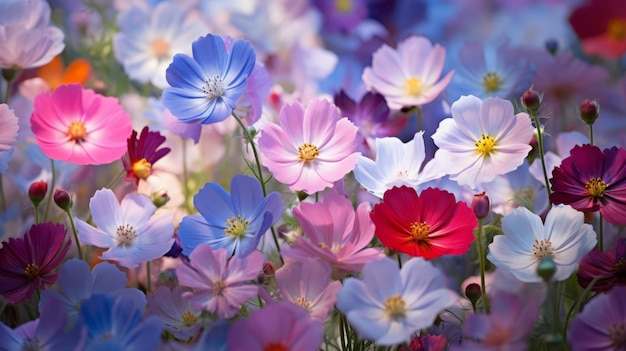 Ein Feld von Wildblumen erstreckt sich endlos