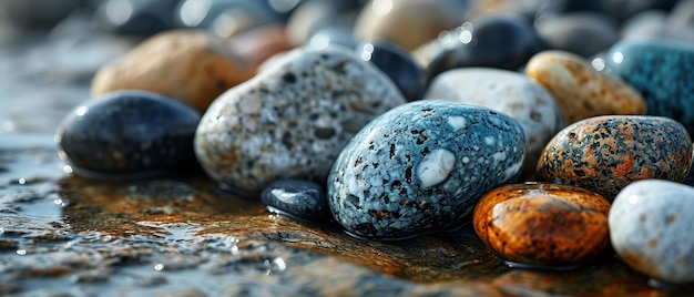 Foto ein felshaufen auf einem strand