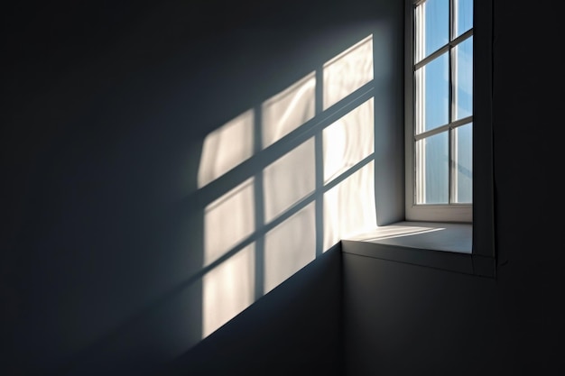 Ein Fenster mit Licht, das einen Schatten wirft