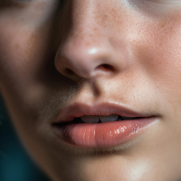 Foto ein fesselndes porträt eines strahlenden gesichts einer blonden frau, das eleganz und anmut feiert