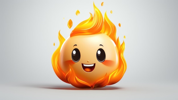 Foto ein feuer-emoji mit hell brennenden flammen