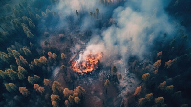 Ein Feuer im Wald