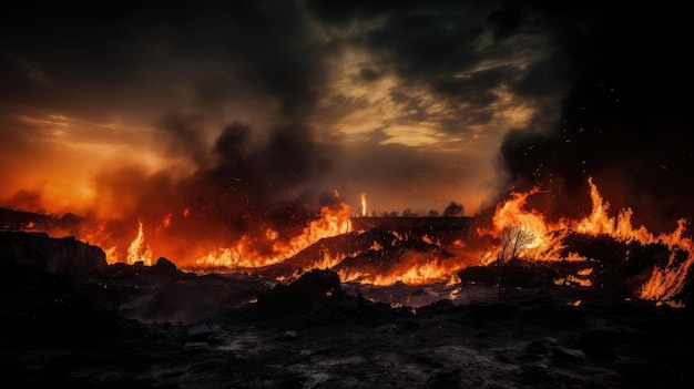 Ein Feuer in den Bergen