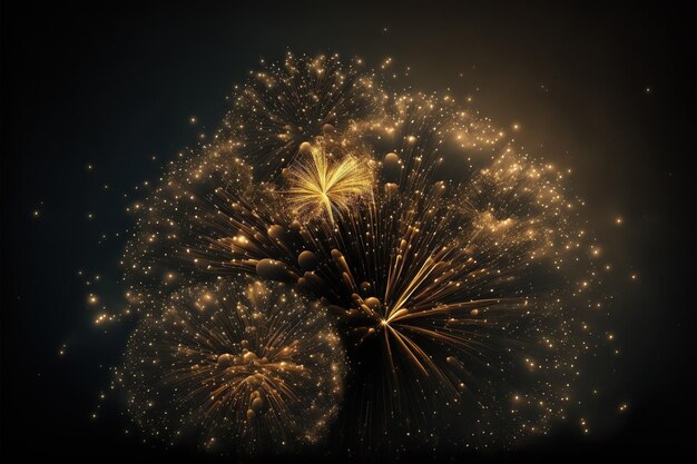 Ein Feuerwerk im Dunkeln mit schwarzem Hintergrund