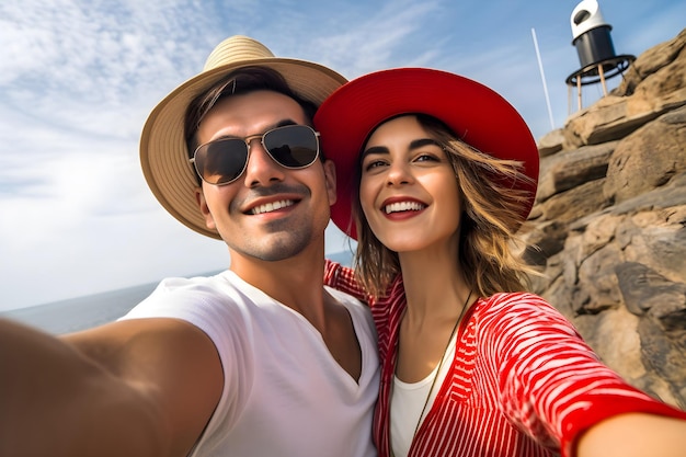 Ein fiktives Selfie am Strand, das von einer generativen KI-Software erstellt wurde