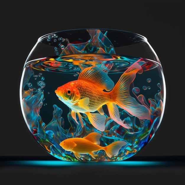 Ein Fischglas mit einem Goldfisch darin