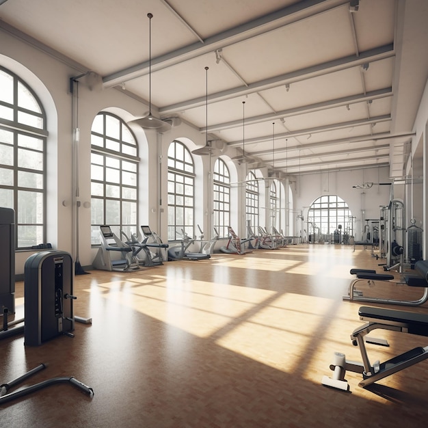 Ein Fitnessstudio mit Fenstern, auf denen das Wort „Gym“ steht
