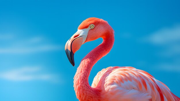 Ein Flamingo im Wasser