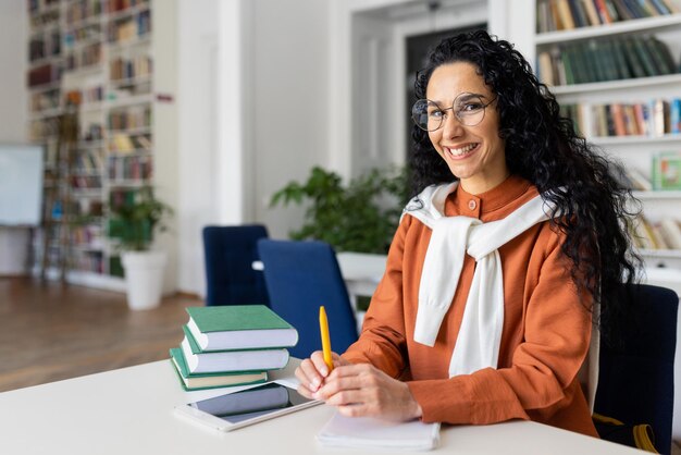 Foto ein fleißiger schüler konzentriert sich auf das lernen mit lehrbüchern und einem digitalen tablet in einem heimstudium