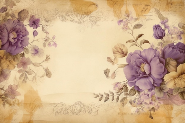 Ein floraler Hintergrund mit lila Blüten