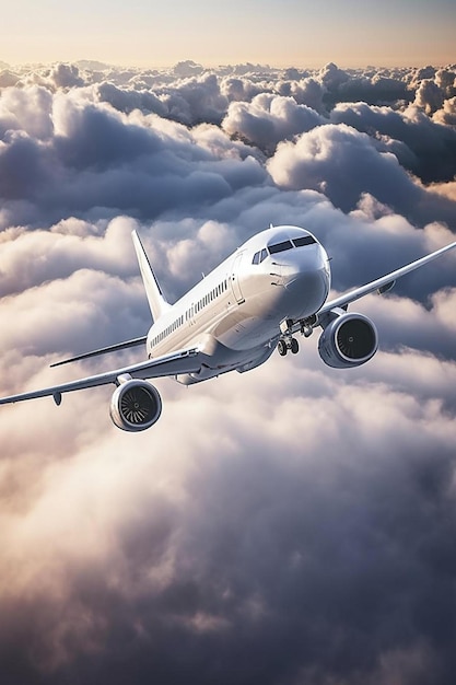 Foto ein flugzeug fliegt im himmel mit den worten airfrance auf der unterseite