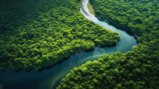 Ein Fluss fließt durch einen Wald, durch den ein Fluss fließt.