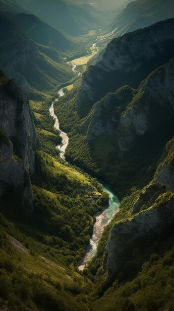 Ein Fluss in den Bergen