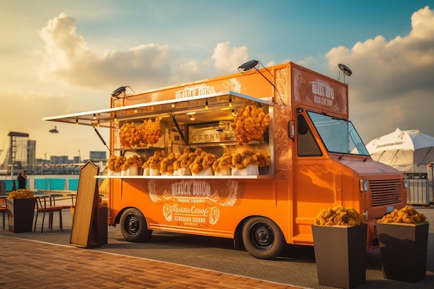 Ein Food-Truck-Festival mit einem von Butter-Hühnchen inspirierten Dessertstand