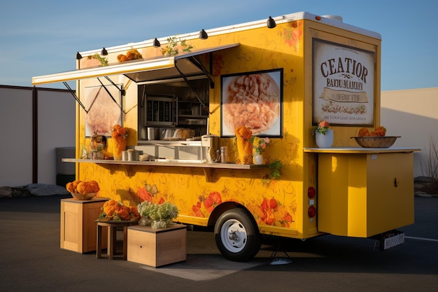 Ein Food-Truck-Festival mit einem von Butter-Hühnchen inspirierten Dessertstand