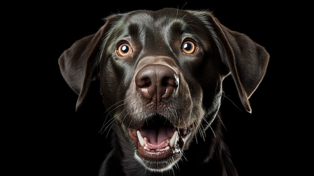 Ein Foto, das die überaus detaillierte Konzentration der Augen eines Hundes einfängt