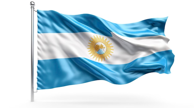 Ein Foto der argentinischen Flagge in voller Länge