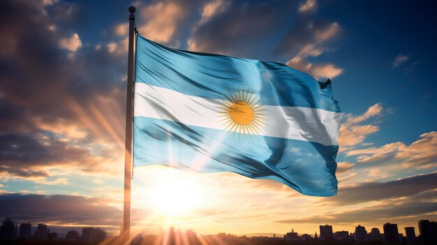 Ein Foto der argentinischen Flagge während einer Nationalfeier