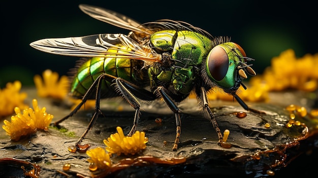 ein Foto der Biene auf dem Blatt