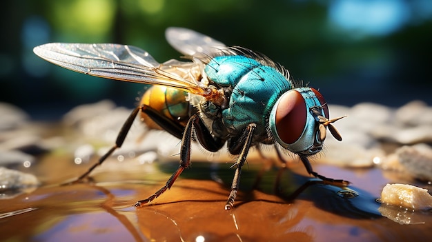 ein Foto der Biene auf dem Blatt