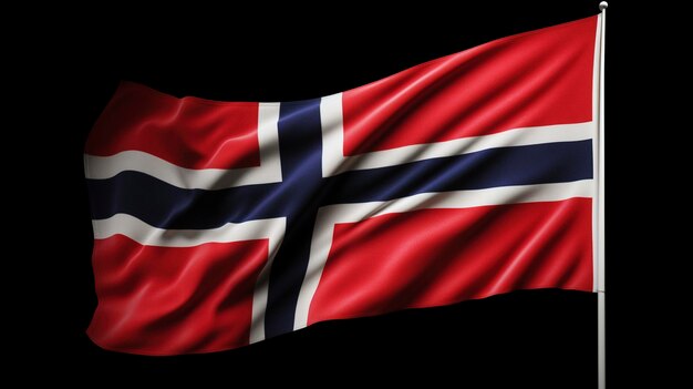 Ein Foto der norwegischen Flagge in voller Länge