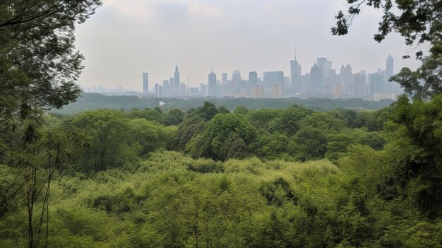 Ein Foto der Skyline in der Natur