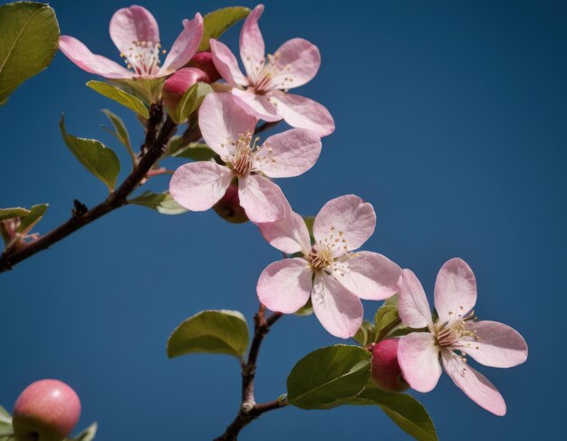 ein Foto einer Apfelpflanze mit hellen weißen Blüten