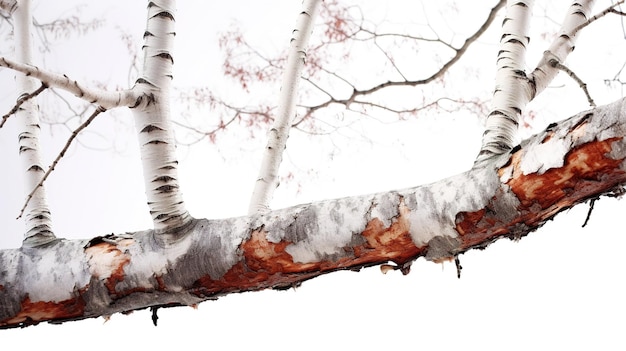 Ein Foto einer Baummarke vor einem einfarbig weißen Hintergrund