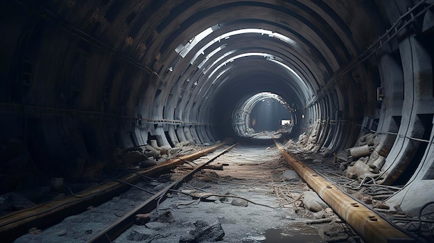 Ein Foto einer Baustelle mit Schwerpunkt auf einem Tunnel
