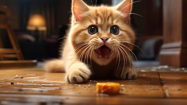 Ein Foto einer Katze, die mit einem Katzenminz-Spielzeug spielt