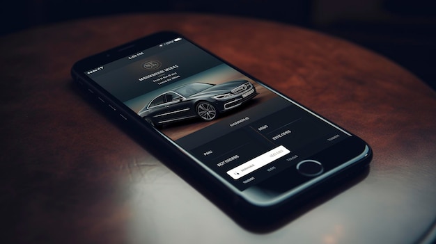 Ein Foto einer mobilen App-Schnittstelle für Autovermietungen