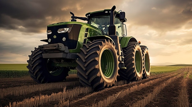 Ein Foto eines GPS-geleiteten Traktors auf einem Feld