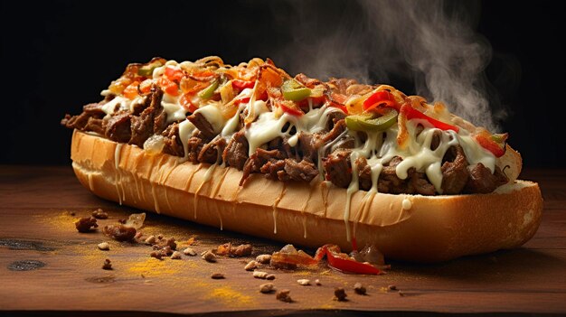 Ein Foto eines klassischen Fastfood Philly Cheesesteaks