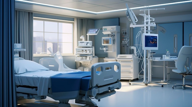 Ein Foto eines Krankenhausraums mit medizinischer Ausrüstung