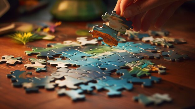 Ein Foto eines laufenden Puzzles