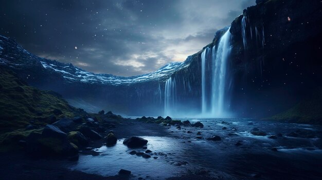 Ein Foto eines majestätischen Wasserfalls