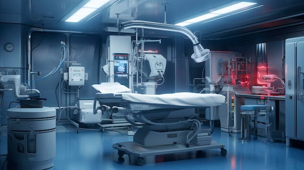 Ein Foto eines Operationssaals mit chirurgischen Geräten