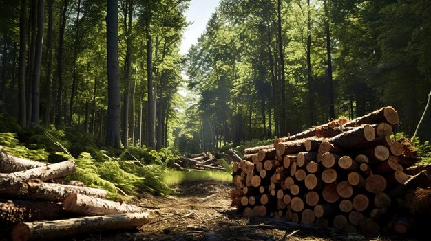 Ein Foto eines Waldes mit Biomasseenergieproduktion