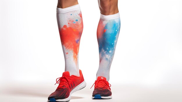 Foto ein foto von compression calf sleeves für männer