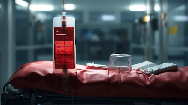 Ein Foto von einem Blutbeutel in einem Krankenhaus