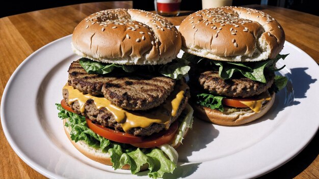 Ein Foto von einem köstlichen Hamburger