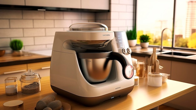 Foto ein foto von intelligenten küchengeräten und kochgeräten