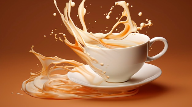 Ein Foto von Milch-Splash im Tee