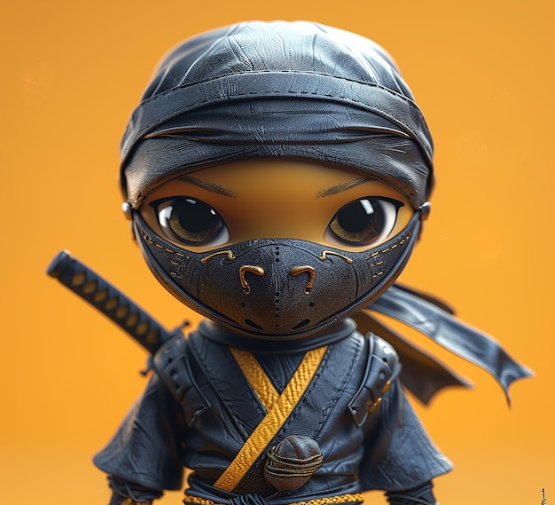 ein Foto von Mini-Ninja-Zeichentrickfiguren-Design