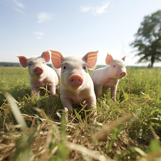 Foto ein foto von studentenforschern schweine weide agfa vista