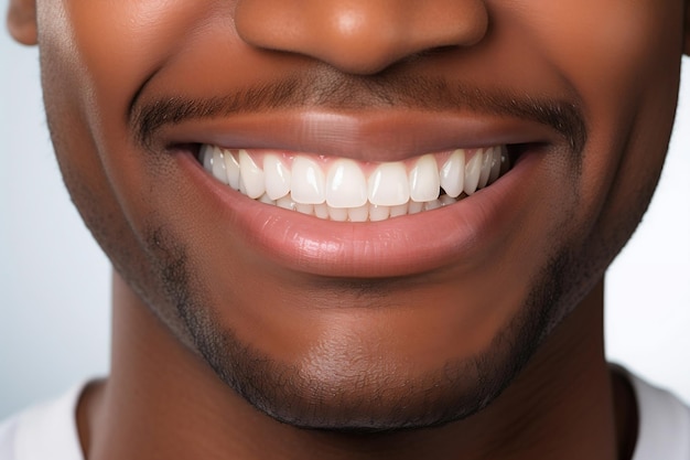 Ein fotografisches Nahaufnahmeporträt eines hübschen jungen schwarzen Mannes Generative Ai